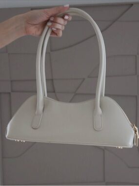 Melie Bianco Cream Curved Shoulder Bag